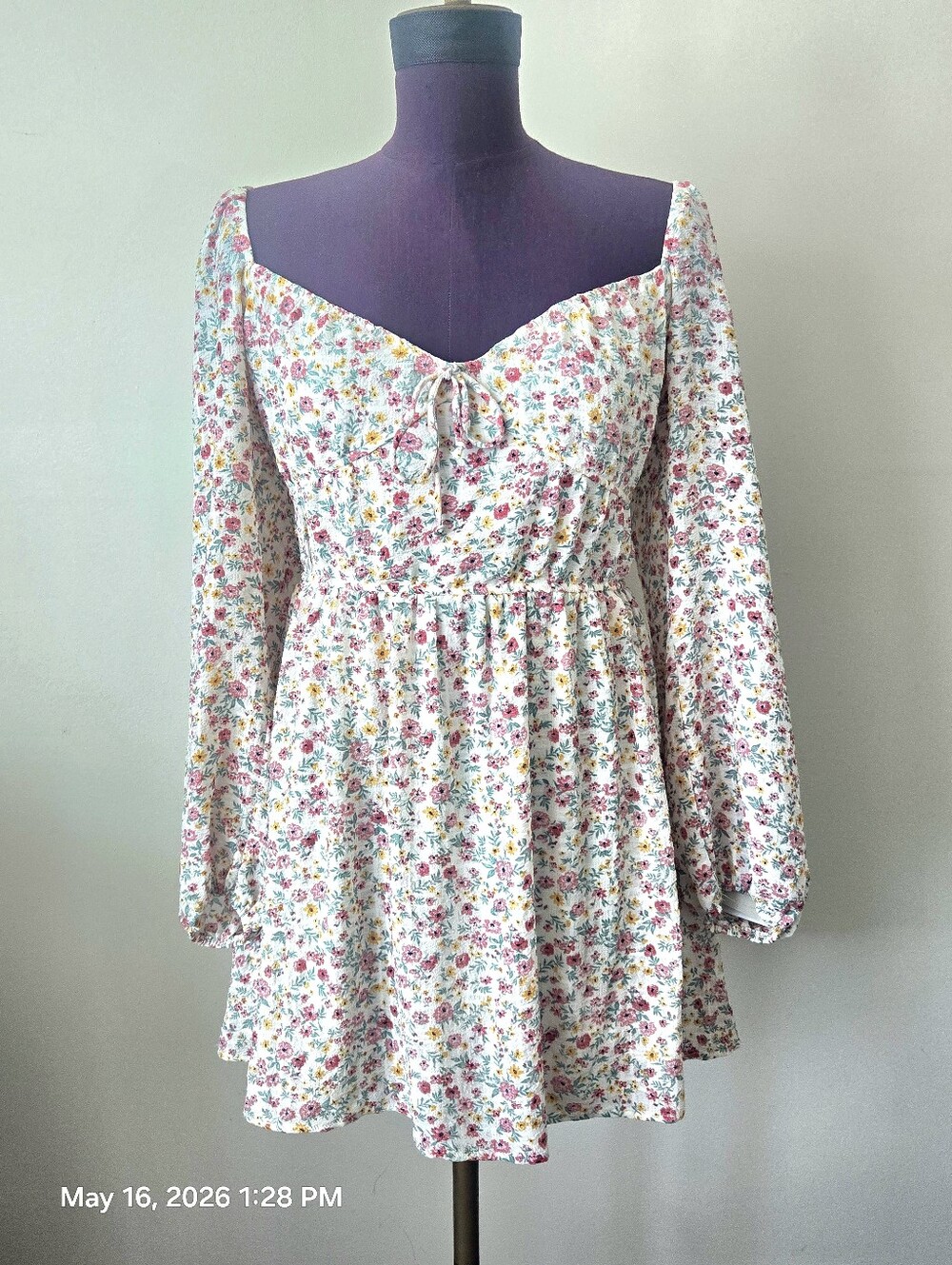 Kingston Floral Dress in Cream, Pink & Yellow